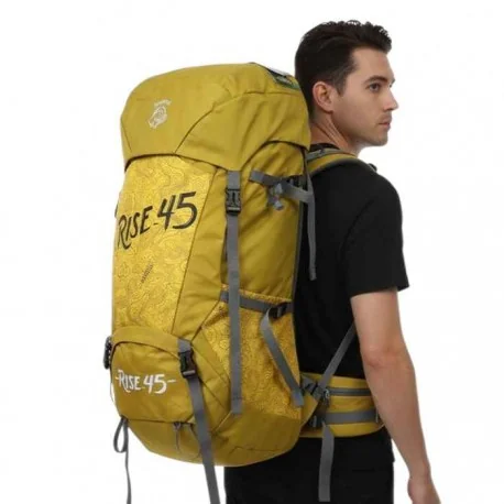 کوله پشتی صخره مدل رایز 45 لیتری رنگ خردلی