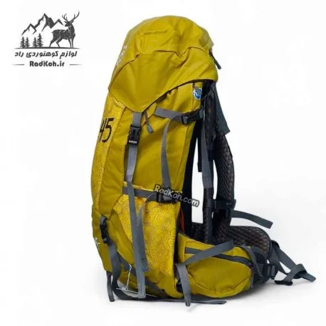 کوله پشتی صخره مدل رایز 45 لیتری حمل در مسیر بارانی با کاور ضدآب