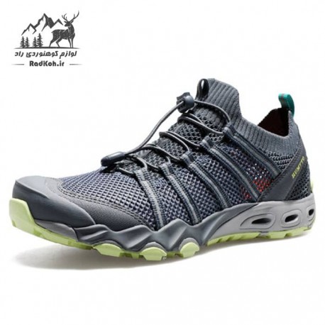 کفش پیاده روی مردانه هامتو مدل 620721A-2 رنگ سرمه ای/سبز فسفری