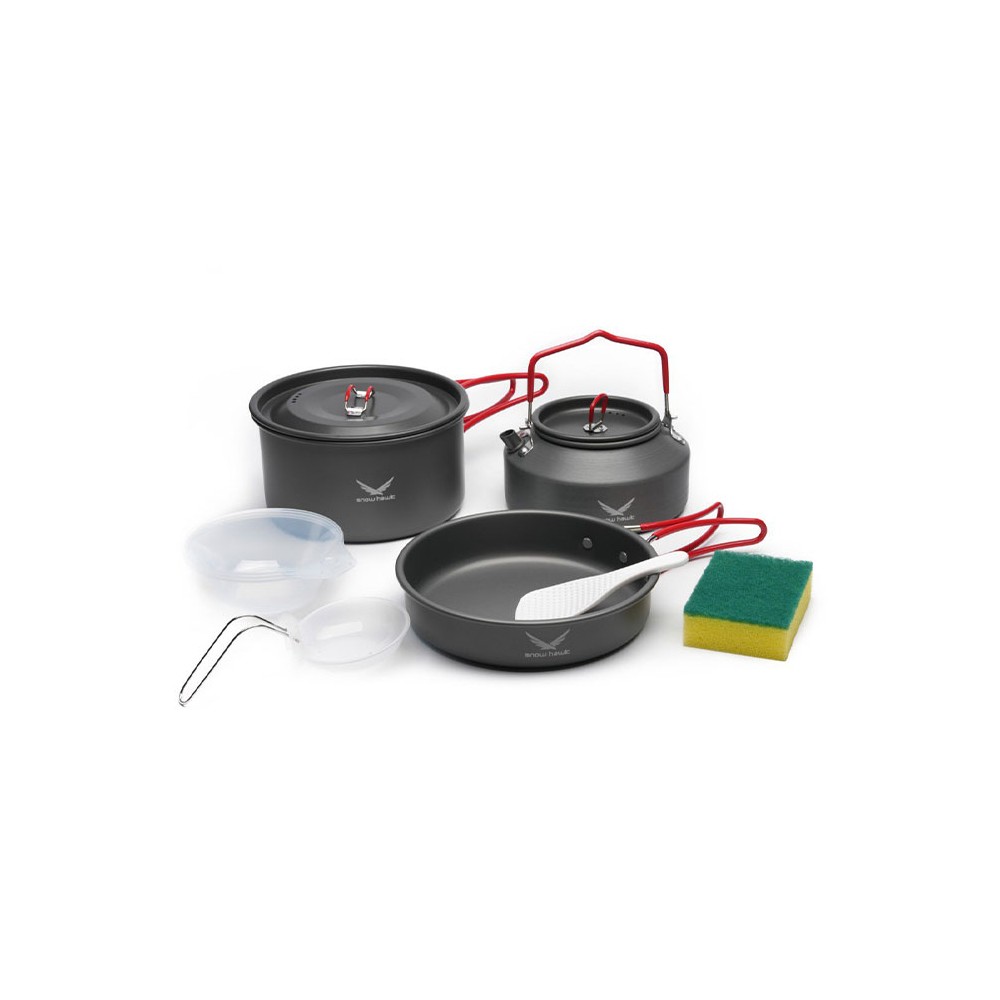 ست ظروف طبیعت 2 نفره اسنوهاک مدل SN-T112-4 رنگ قرمز