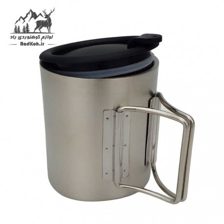 لیوان استیل دوجداره درب دار کوهنوردی اسنوهاک کد SN-M2