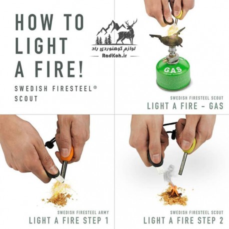 آتش زن فولادی لایت مای فایر مدل Swedish FireSteel Bio Scout