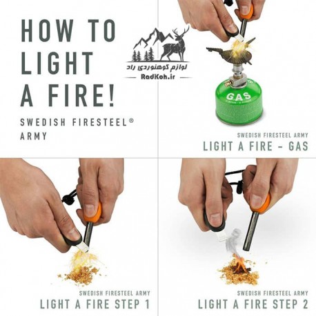 سنگ چخماق لایت مای فایر مدل Swedish FireSteel BIO army