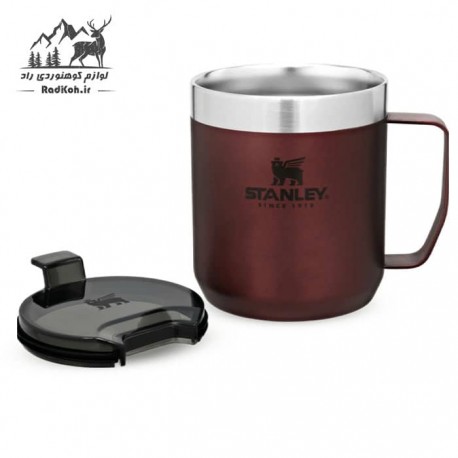 ماگ کوهنوردی 35ml کلاسیک استنلی مدل Camp Mug .35L رنگ زرشکی