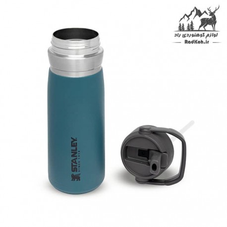 ماگ سفری استنلی مدل Flip Straw Water Bottle 0.65L رنگ آبی فیروزه ای