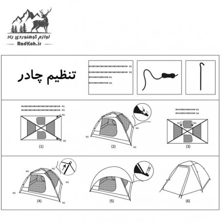 چادر مسافرتی 4-3 نفره کله گاوی مدل PNK k2021 A رنگ آبی