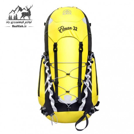 کوله پشتی کوهنوردی 32+ لیتری قایا مدل ایلمان رنگ زرد مشکی