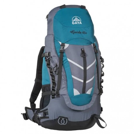 کوله پشتی کوهنوردی 45+ لیتری قایا مدل قاید رنگ طوسی/آبی فیروزه ای