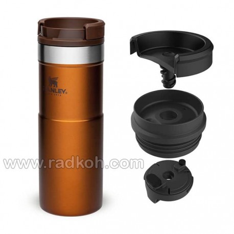 ماگ مسافرتی 470 میلی لیتری استنلی کلاسیک مدل stanley classic neverleak travel mug 0.47 L رنگ مسی