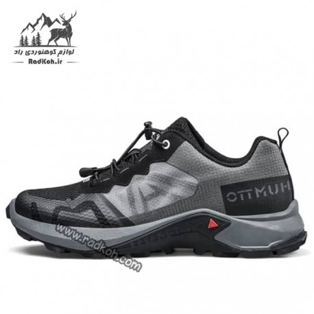 کفش پیاده روی مردانه هامتو مدل 110378A-2 رنگ خاکستری تیره/مشکی