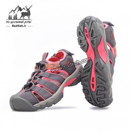 صندل طبیعت گردی جلو بسته زنانه اسنوهاک مدل SE LIN SH-33 رنگ خاکستری/صورتی