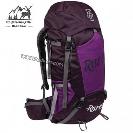 کوله پشتی کوهنوردی 45 لیتری صخره مدل رایز رنگ بنفش