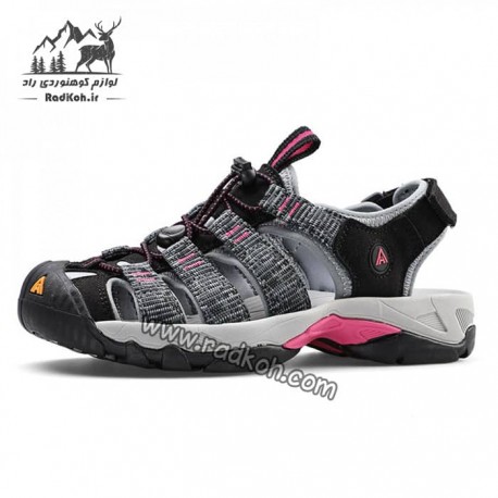 صندل پیاده روی زنانه هامتو مدل 710445B-1 رنگ مشکی/طوسی