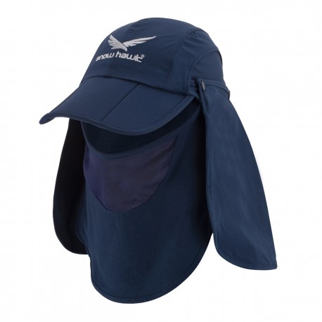 کلاه آفتابی سه تیکه اسنوهاک مدل Neck-Protection کد S3 رنگ سرمه ای