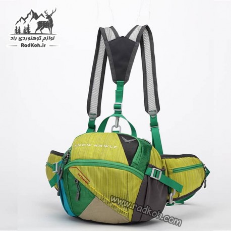 کیف کمری کوله شو کوهنوردی اسنوهاک کد 6077 رنگ زرد/سبز