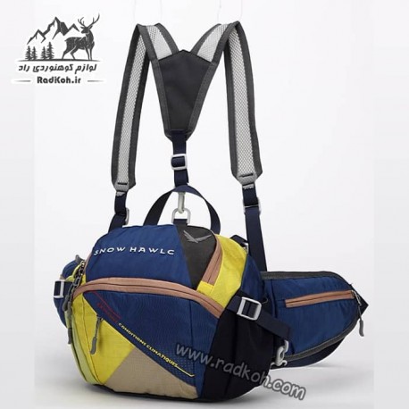 خرید کیف کمری کوله شو کوهنوردی اسنوهاک کد 6077 رنگ سرمه ای/زرد
