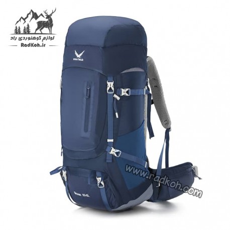 کوله پشتی کوهنوردی 55+10 لیتری snowhawk Sirwan ka8074 رنگ سرمه ای
