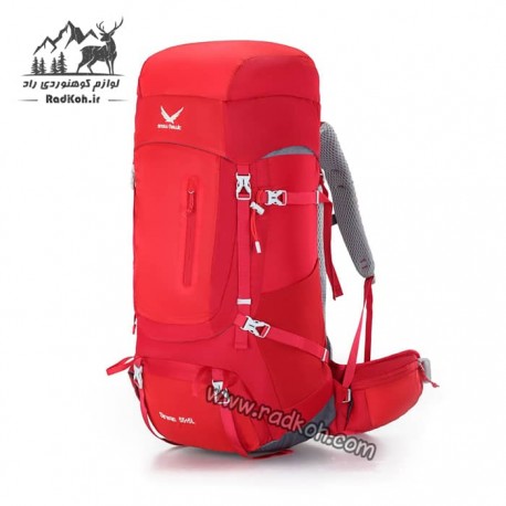 کوله پشتی کوهنوردی 55+10 لیتری snowhawk Sirwan ka8074 رنگ قرمز