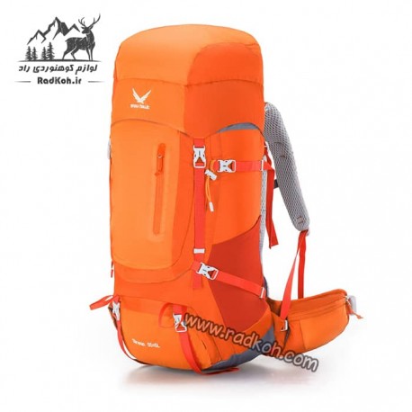 کوله پشتی کوهنوردی 55+10 لیتری snowhawk Sirwan ka8074 رنگ نارنجی