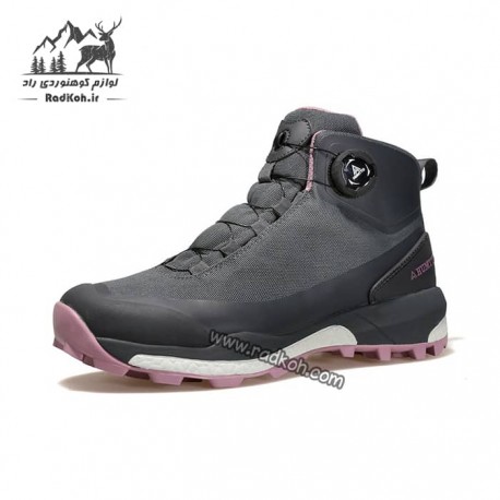 کفش پیاده روی ساقدار زنانه هامتو مدل 220838B-2 بند دیسکی رنگ خاکستری تیره