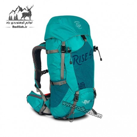 کوله پشتی کوهنوردی 40 لیتری صخره مدل رایز رنگ ابی فیروزه ای