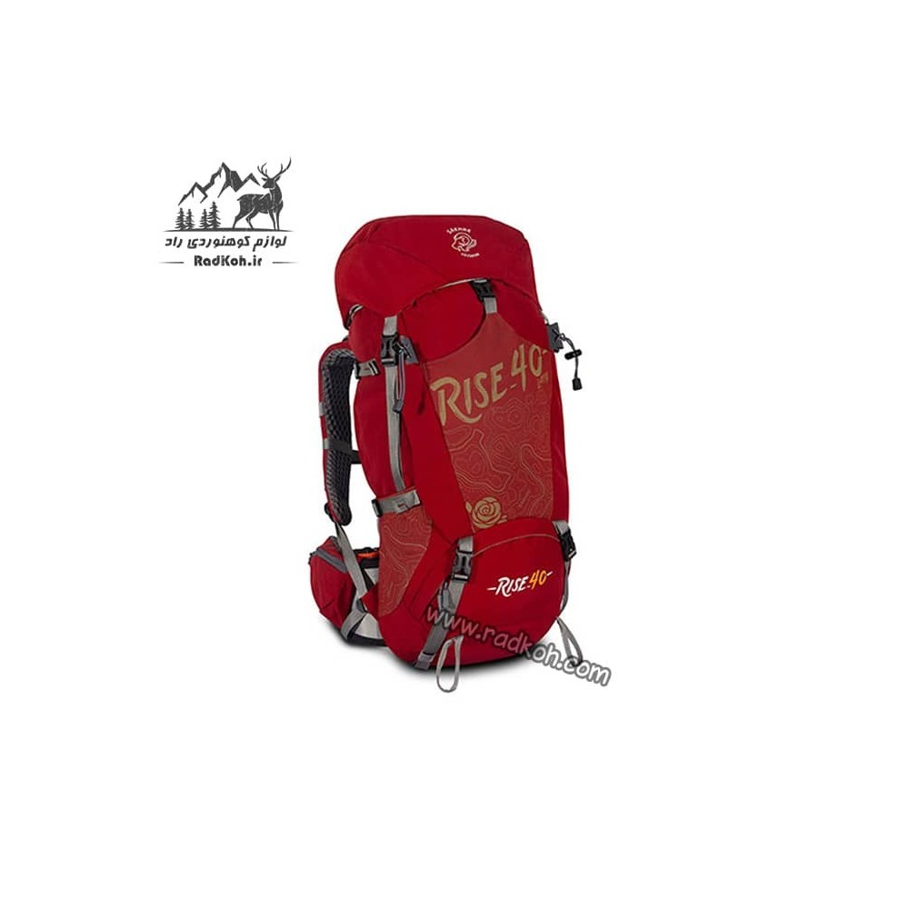 خرید کوله پشتی کوهنوردی 40 لیتری صخره مدل رایز رنگ قرمز