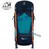 کوله پشتی کوهنوردی 55 لیتری صخره مدل رایز رنگ سرمه ای/آبی فیروزه ای
