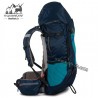 کوله پشتی کوهنوردی 55 لیتری صخره مدل رایز رنگ سرمه ای/آبی فیروزه ای
