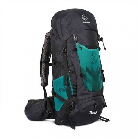 خرید کوله پشتی کوهنوردی 60 لیتری صخره مدل ترکر رنگ سبز تیره