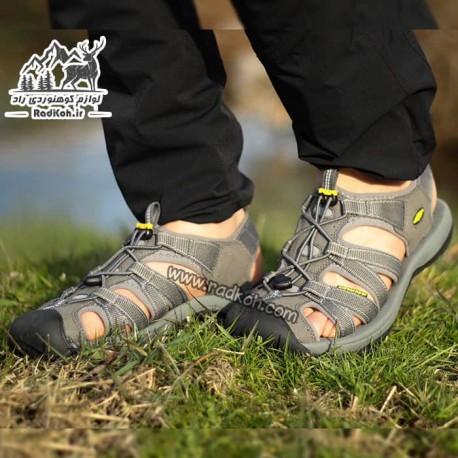 صندل جلو بسته مردانه کین مدل KN 1001 رنگ  طوسی