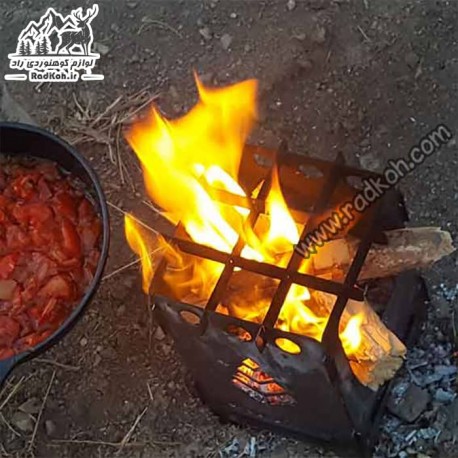 اجاق هیزمی کشویی بزرگ سروکوه مدل FBSH11 رنگ نقره ای