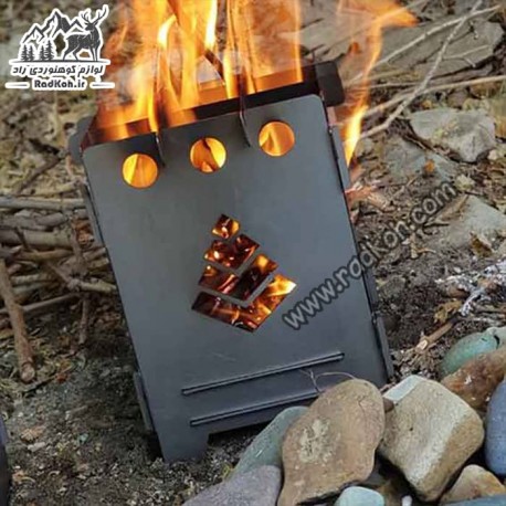 اجاق هیزمی کشویی بزرگ سروکوه مدل FBSH11 رنگ نقره ای