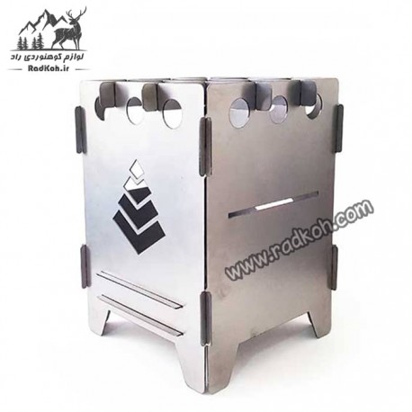 اجاق هیزمی کشویی بزرگ سروکوه مدل FBSH11 رنگ نقره ای