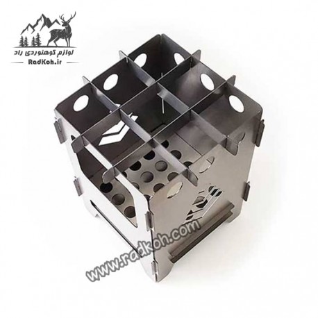 اجاق هیزمی کشویی بزرگ سروکوه مدل FBSH11 رنگ نقره ای