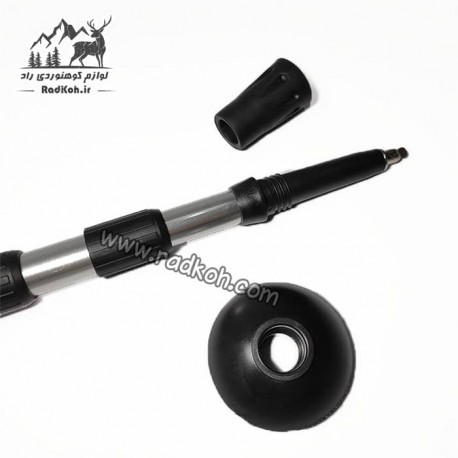 عصای کله گاوی رنگ مشکی/نقره ای