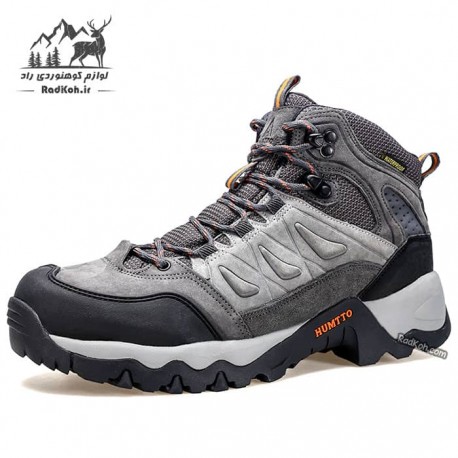 کفش پیاده روی مردانه هامتو مدل 230270A-1 رنگ خاکستری تیره