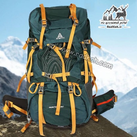 کوله پشتی راحتی 65+10 لیتری هامتو مدل HB202107-1 رنگ سبز کله غازی