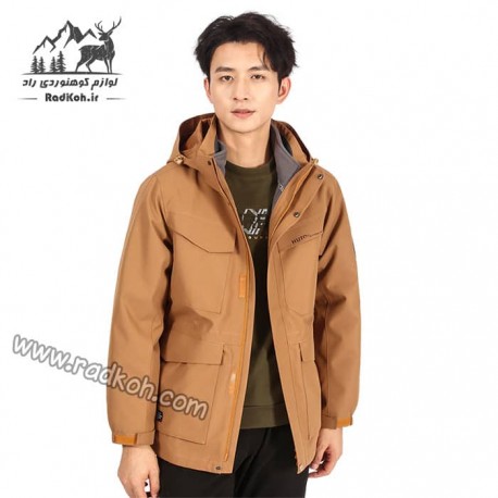 کاپشن دوپوش مردانه هامتو مدل humtto 25C938A-3 رنگ قهوه ای