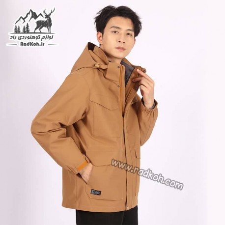 کاپشن دوپوش مردانه هامتو مدل humtto 25C938A-3 رنگ قهوه ای