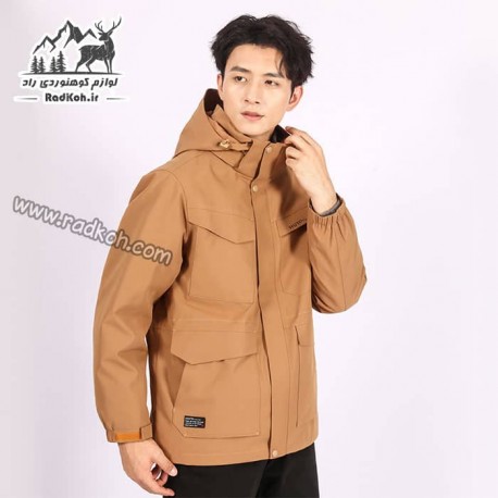 کاپشن دوپوش مردانه هامتو مدل humtto 25C938A-3 رنگ قهوه ای