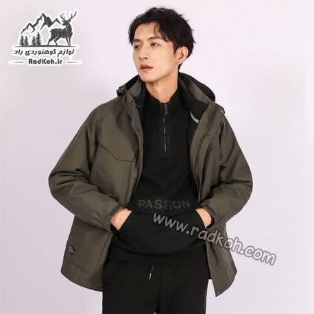 کاپشن دوپوش مردانه هامتو مدل humtto 25C938A-2 رنگ سبز تیره