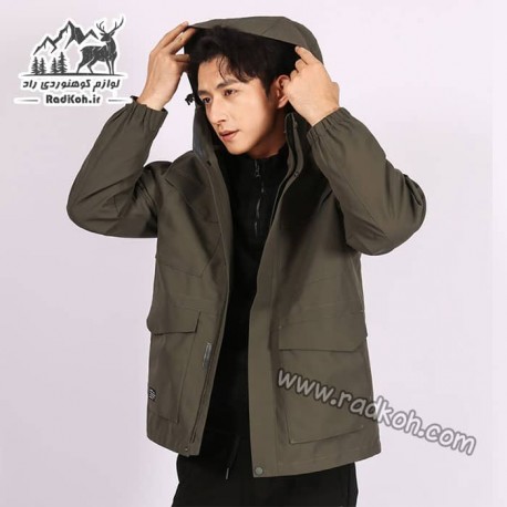 کاپشن دوپوش مردانه هامتو مدل humtto 25C938A-2 رنگ سبز تیره