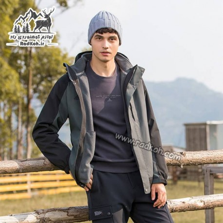 کاپشن دوپوش مردانه هامتو مدل humtto 25C939A-2 رنگ سبز تیره/مشکی