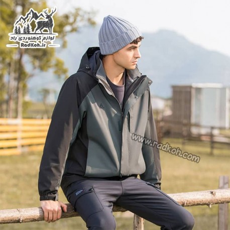 کاپشن دوپوش مردانه هامتو مدل humtto 25C939A-2 رنگ سبز تیره/مشکی