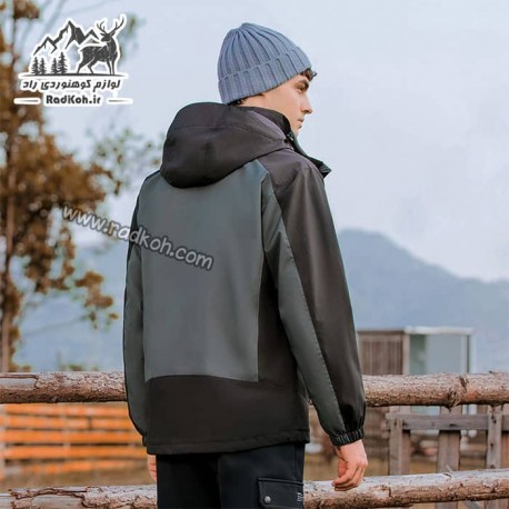 کاپشن دوپوش مردانه هامتو مدل humtto 25C939A-2 رنگ سبز تیره/مشکی