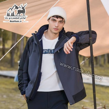 کاپشن دوپوش مردانه هامتو مدل humtto 25C939A-1 رنگ خاکستری/مشکی