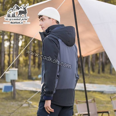 کاپشن دوپوش مردانه هامتو مدل humtto 25C939A-1 رنگ خاکستری/مشکی