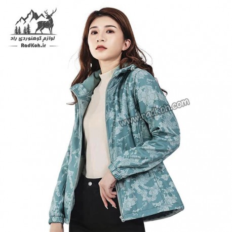 کاپشن دوپوش زنانه هامتو مدل humtto 20103B-1 رنگ سبز فیروزه ای