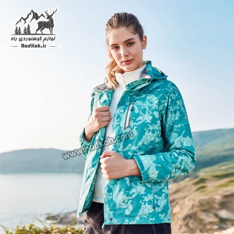 کاپشن دوپوش زنانه هامتو مدل humtto 20103B-1 رنگ سبز فیروزه ای