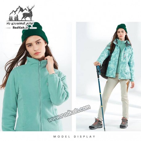 کاپشن دوپوش زنانه هامتو مدل humtto 20103B-1 رنگ سبز فیروزه ای